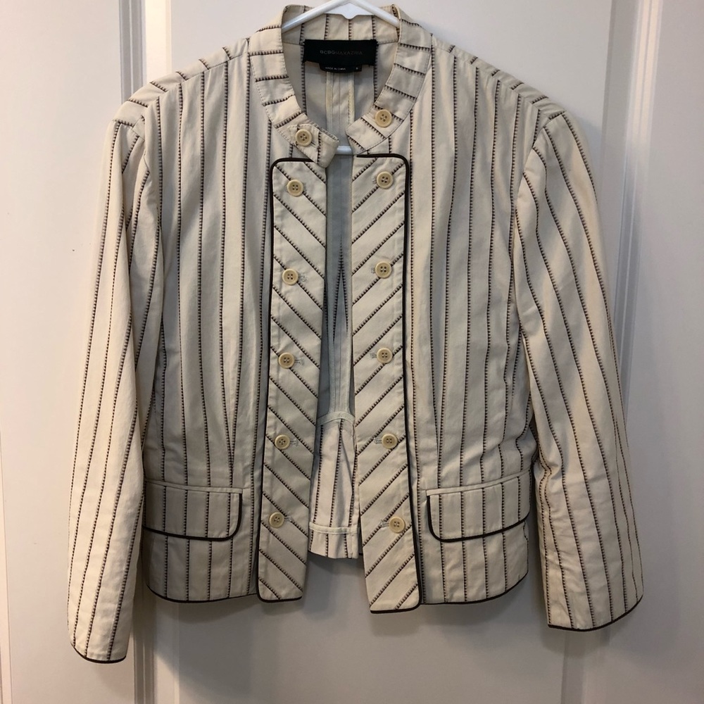 BCBG Maxazria brown and cream jacket